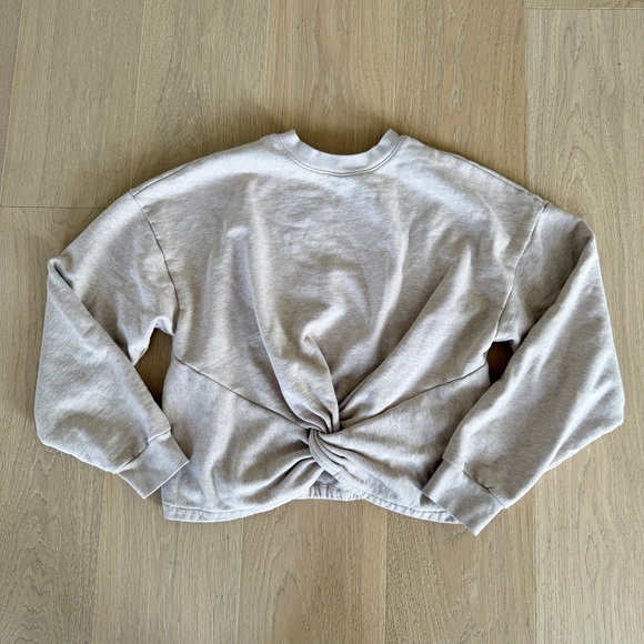 Frame Denim Twisted Crewneck Sweatshirt - Size L Beige - Picture 3 of 7